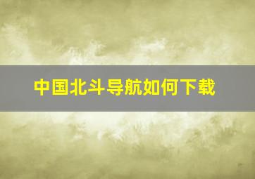 中国北斗导航如何下载