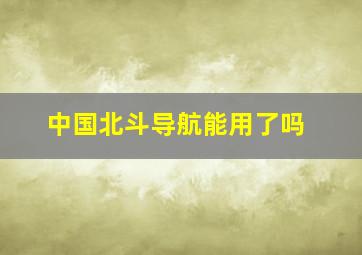 中国北斗导航能用了吗