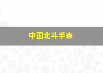 中国北斗手表