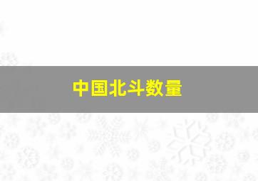 中国北斗数量