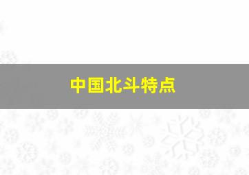 中国北斗特点