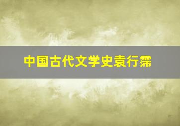 中国古代文学史袁行霈