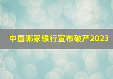 中国哪家银行宣布破产2023