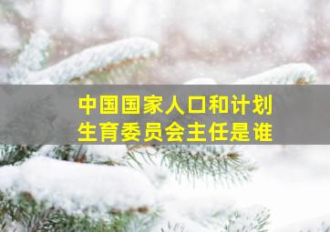 中国国家人口和计划生育委员会主任是谁