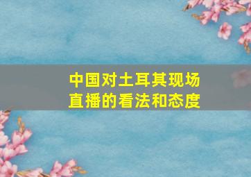 中国对土耳其现场直播的看法和态度