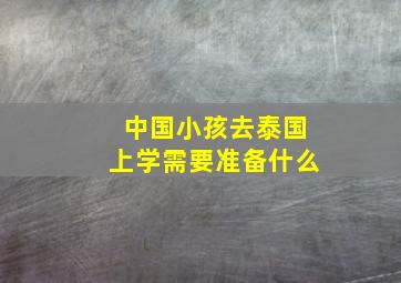 中国小孩去泰国上学需要准备什么