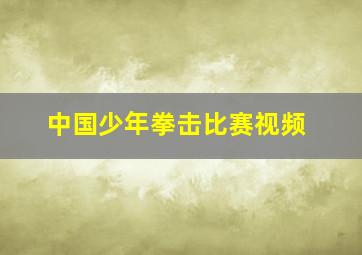 中国少年拳击比赛视频