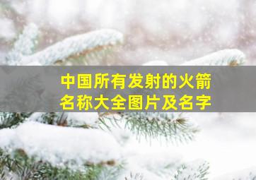 中国所有发射的火箭名称大全图片及名字