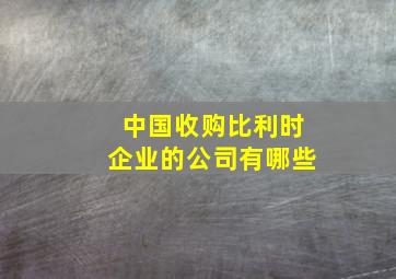 中国收购比利时企业的公司有哪些