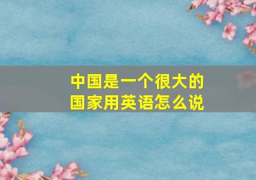 中国是一个很大的国家用英语怎么说