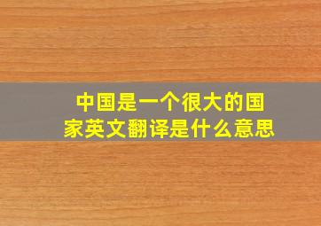 中国是一个很大的国家英文翻译是什么意思