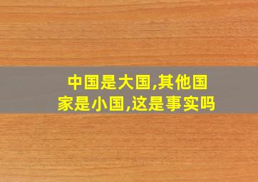 中国是大国,其他国家是小国,这是事实吗