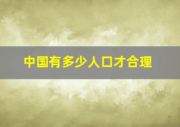 中国有多少人口才合理