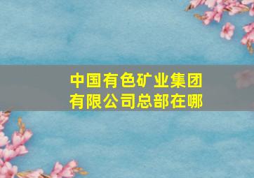 中国有色矿业集团有限公司总部在哪