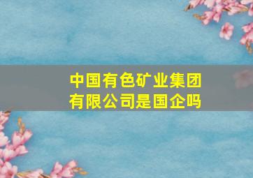 中国有色矿业集团有限公司是国企吗