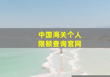 中国海关个人限额查询官网