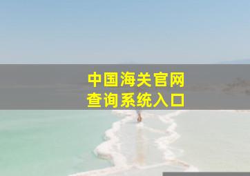 中国海关官网查询系统入口