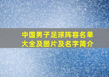 中国男子足球阵容名单大全及图片及名字简介