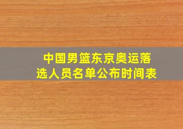 中国男篮东京奥运落选人员名单公布时间表