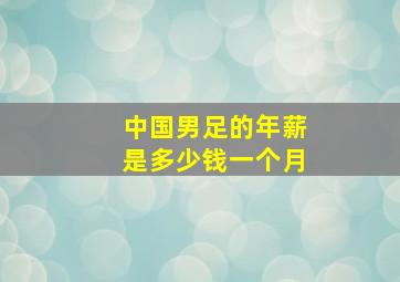 中国男足的年薪是多少钱一个月