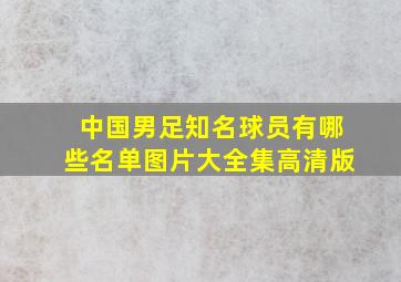 中国男足知名球员有哪些名单图片大全集高清版