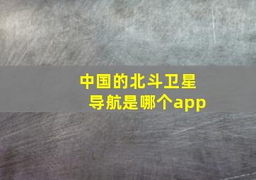 中国的北斗卫星导航是哪个app