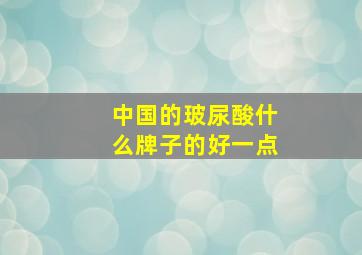 中国的玻尿酸什么牌子的好一点