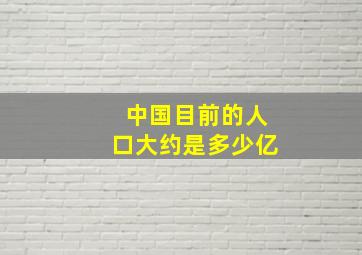 中国目前的人口大约是多少亿