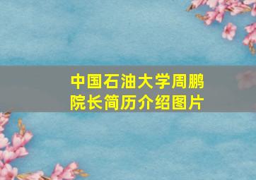 中国石油大学周鹏院长简历介绍图片