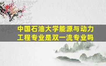 中国石油大学能源与动力工程专业是双一流专业吗