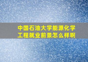 中国石油大学能源化学工程就业前景怎么样啊