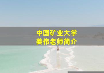 中国矿业大学姜伟老师简介