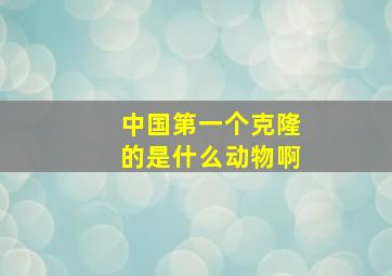 中国第一个克隆的是什么动物啊