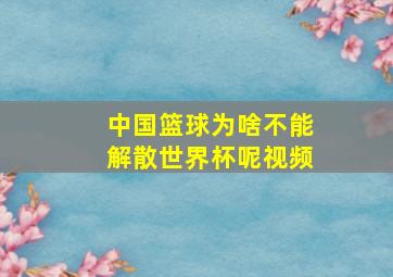 中国篮球为啥不能解散世界杯呢视频