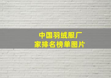 中国羽绒服厂家排名榜单图片