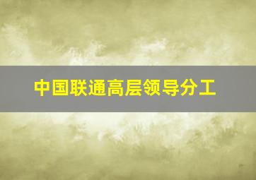 中国联通高层领导分工