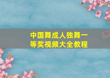 中国舞成人独舞一等奖视频大全教程