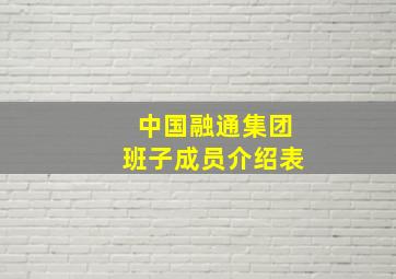 中国融通集团班子成员介绍表