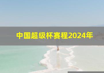 中国超级杯赛程2024年