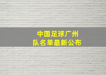 中国足球广州队名单最新公布