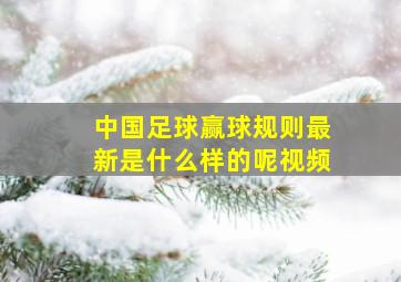 中国足球赢球规则最新是什么样的呢视频