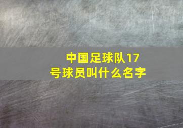 中国足球队17号球员叫什么名字