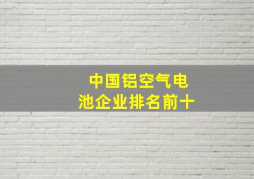 中国铝空气电池企业排名前十