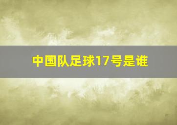 中国队足球17号是谁