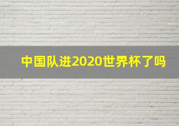 中国队进2020世界杯了吗