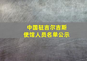 中国驻吉尔吉斯使馆人员名单公示