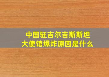 中国驻吉尔吉斯斯坦大使馆爆炸原因是什么