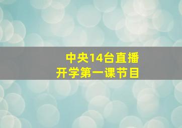 中央14台直播开学第一课节目