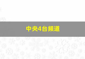 中央4台频道