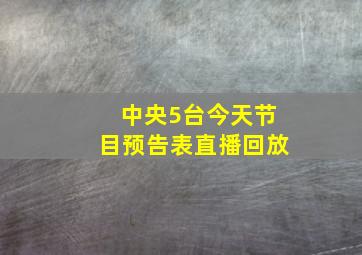 中央5台今天节目预告表直播回放